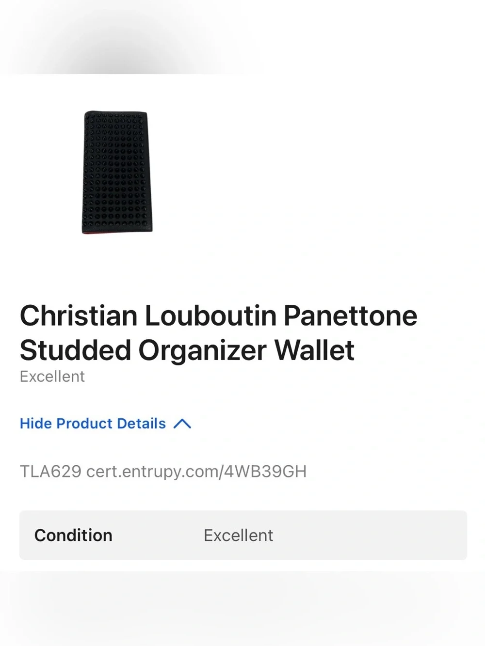 Christian Louboutin Black Studded Panettone Long Wallet with Red Trim